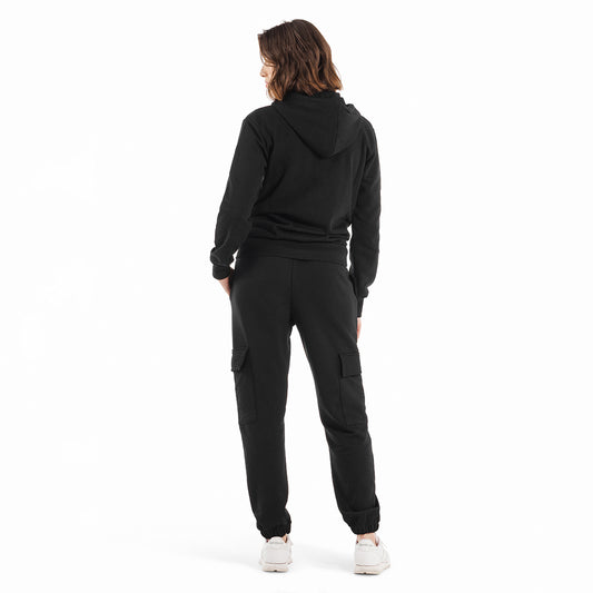 Felpa uomo regular cappuccio, marsupio e zip manica lunga