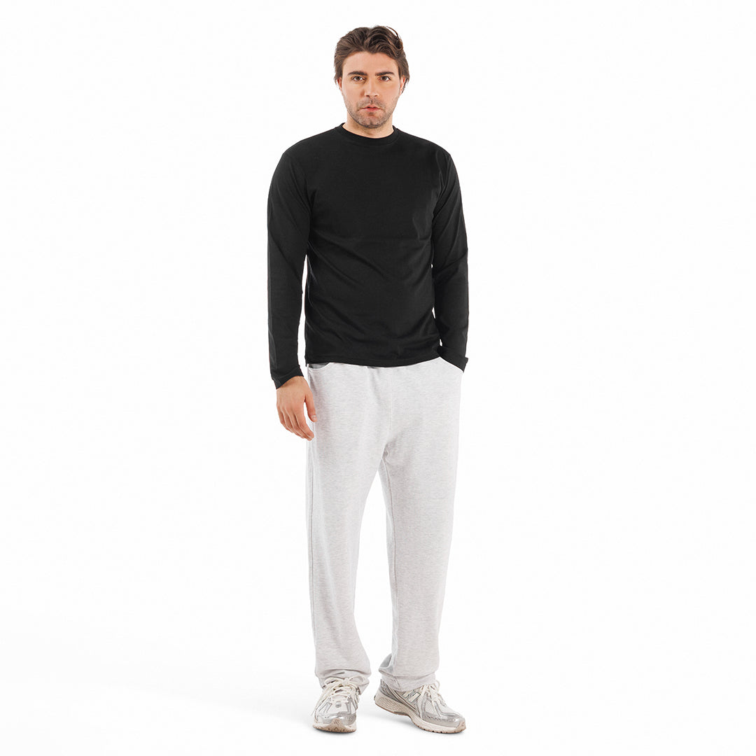 BOX 4 PZ - LU21017 - TShirt uomo regular collo in maglina manica lunga 180 gr/m2