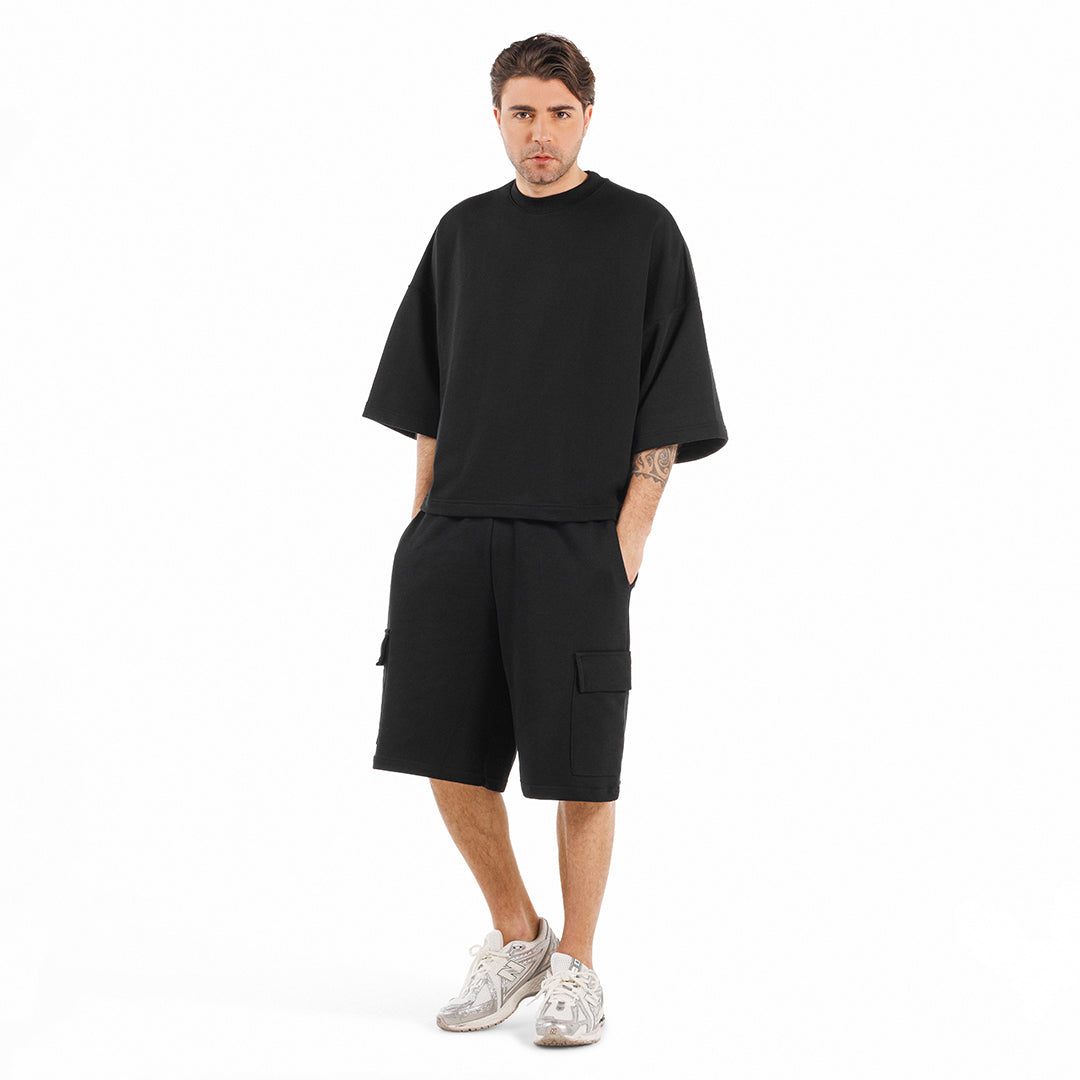 Felpa unisex paricollo manica 3/4 boxyfit