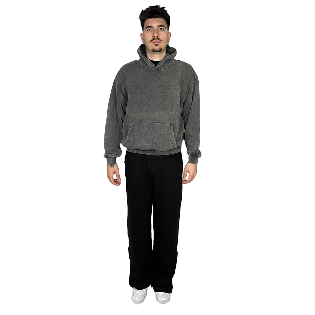 Felpa unisex cappuccio marsupio manica lunga boxyfit