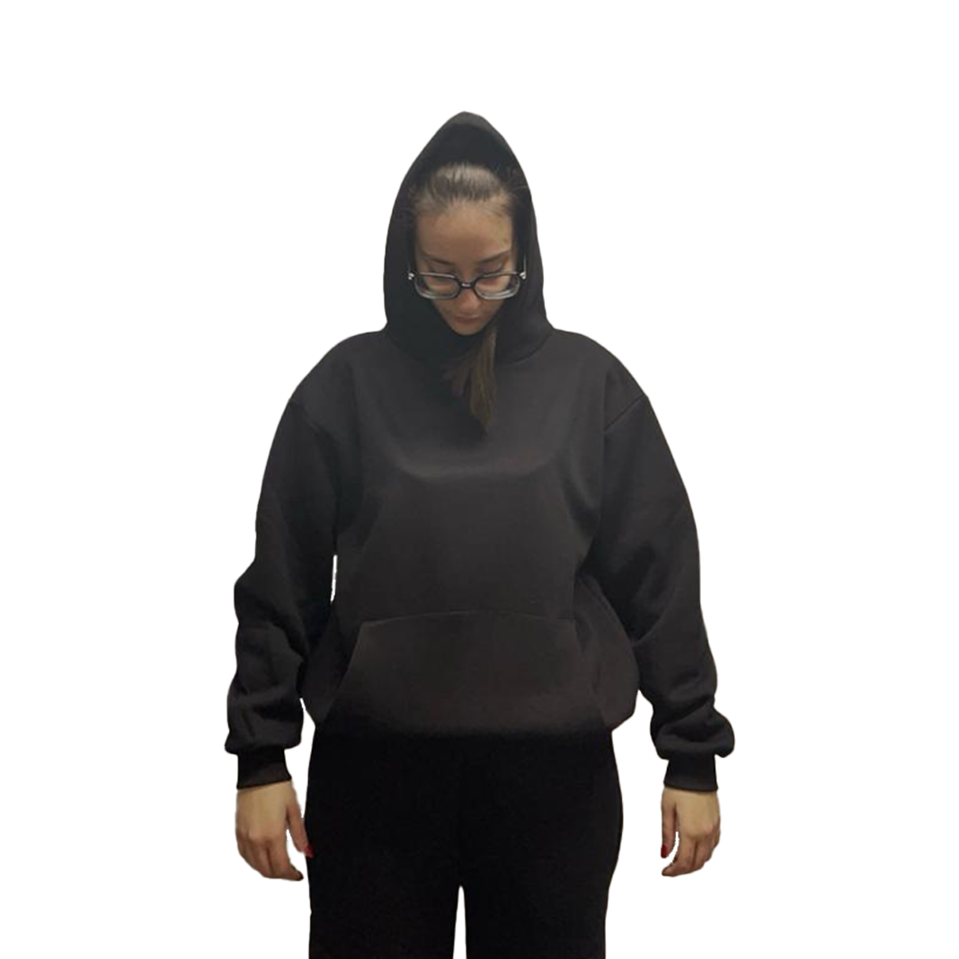 ORIGINAL FAKE Felpa Con Cappuccio E Marsupio Con Stampa Su Davanti Io Odio Fabri Fibra (Nero, XL