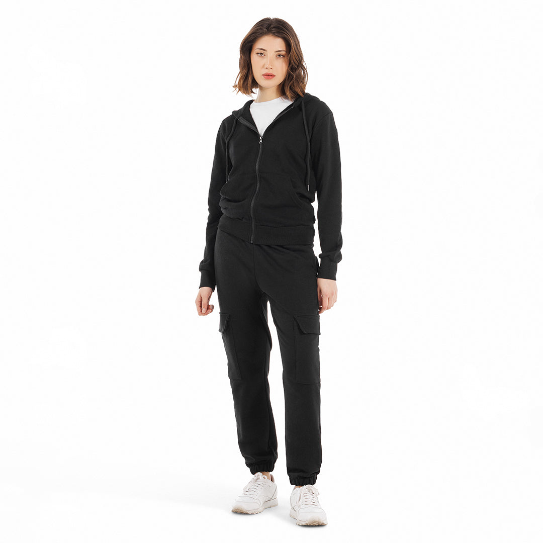 Felpa uomo regular cappuccio, marsupio e zip manica lunga
