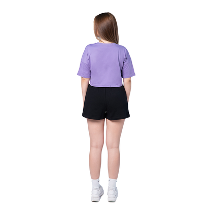 BOX 4 PZ - LD602 - Tshirt crop donna over manica corta 180 gr/m2