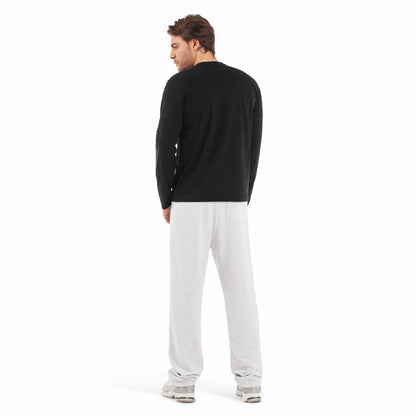 BOX 4 PZ - LU21017 - TShirt uomo regular collo in maglina manica lunga 180 gr/m2
