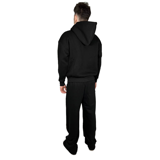 Felpa uomo cappuccio marsupio zip manica lunga boxyfit