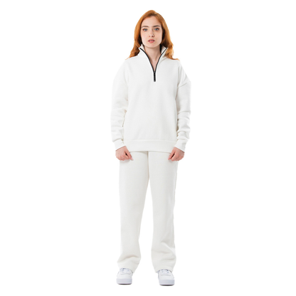 BOX 3 PZ - YU3095 - Felpa unisex collo alto mezza zip manica lunga boxyfit 310 gr/m2 garzato