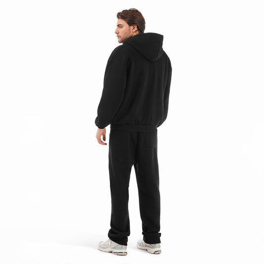 Felpa unisex cappuccio marsupio zip manica lunga boxyfit